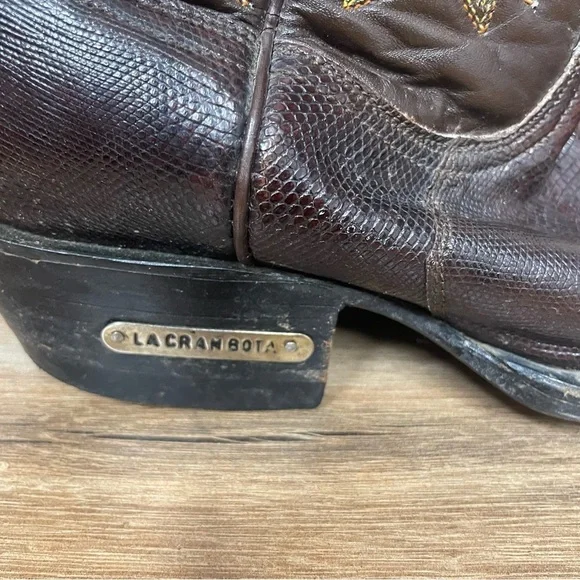 La Gran Bota men’s snakeskin leather western cowboy boots size 7 - Picture 2 of 12